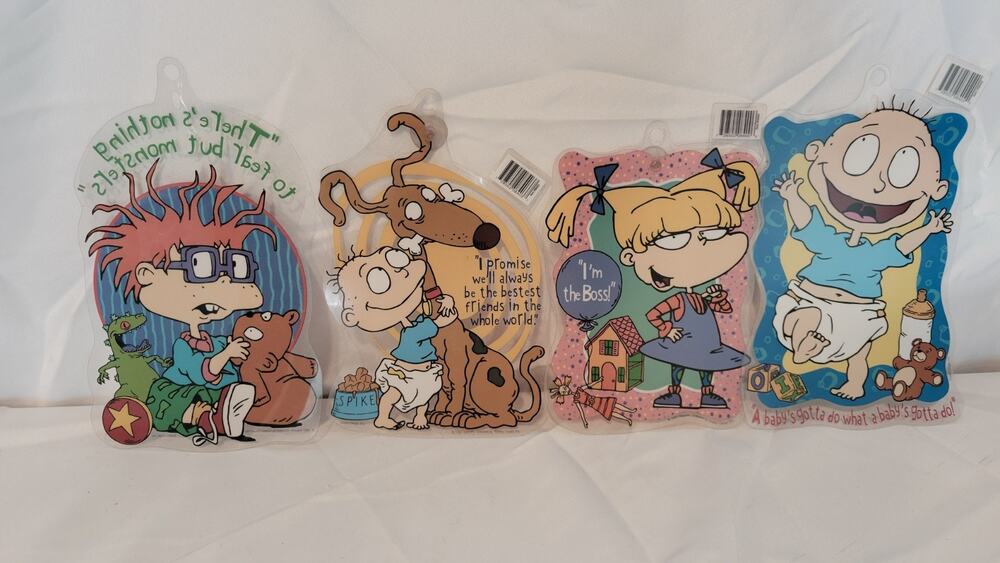 Vintage 1997 Rugrats Window Decorations Lot of 4 Tommy Angelica Chuckie Spike